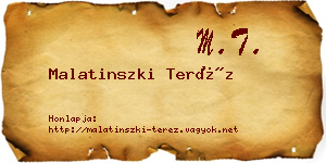 Malatinszki Teréz névjegykártya