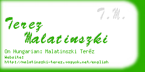 terez malatinszki business card
