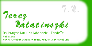 terez malatinszki business card